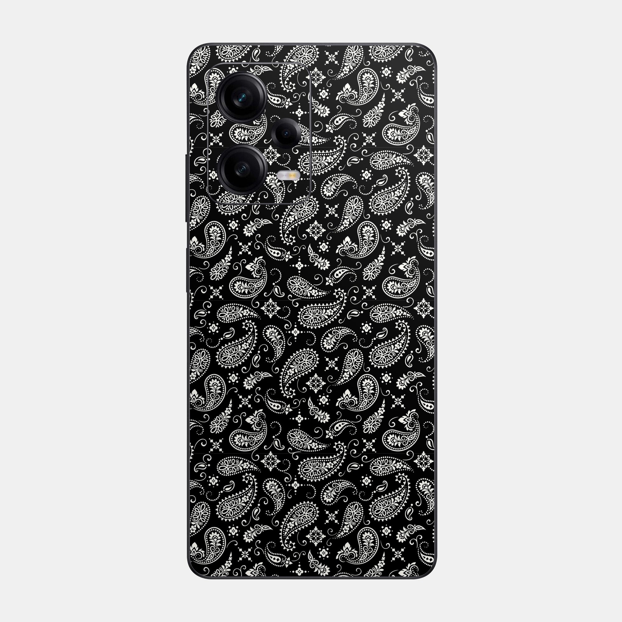 Black Paisley Glass Back