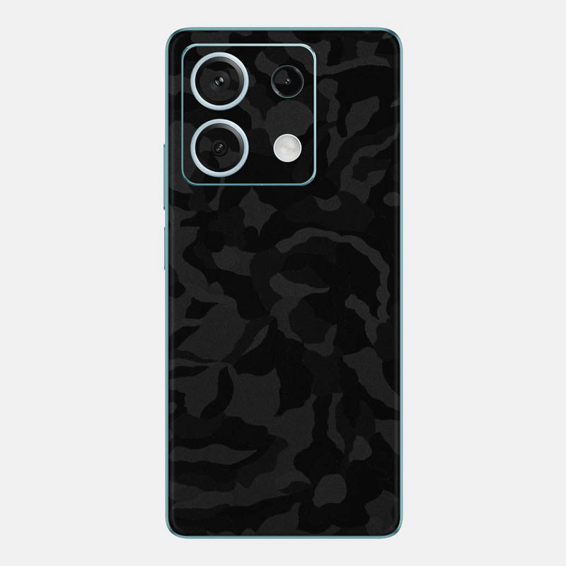 Black Camo Glass Back