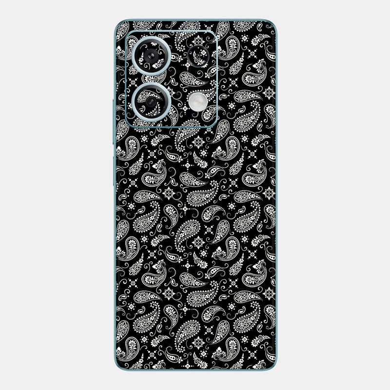 Black Paisley Glass Back