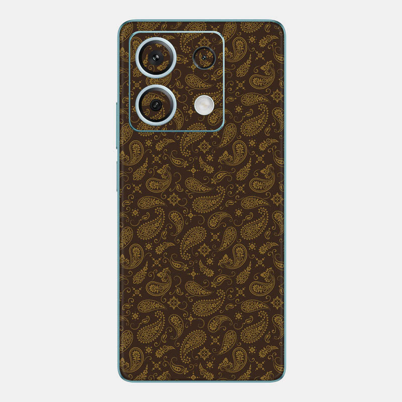 Brown Paisley Glass Back