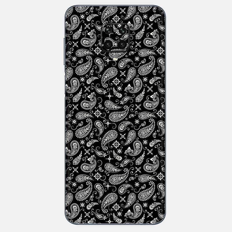 Black Paisley Glass Back