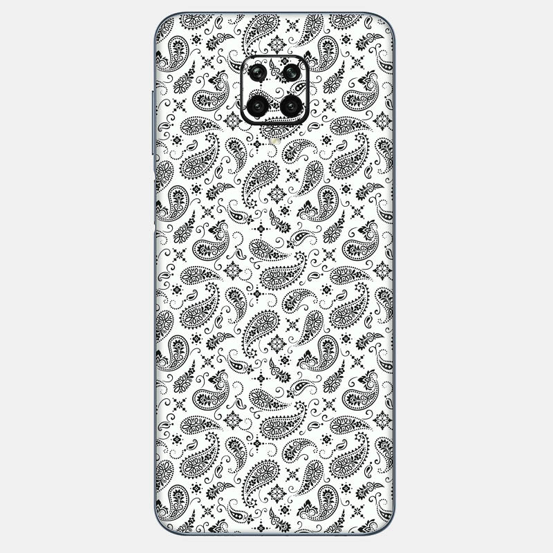 White Paisley Glass Back