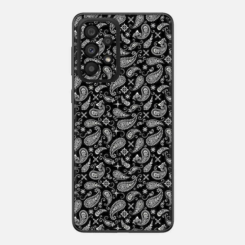 Black Paisley Glass Back