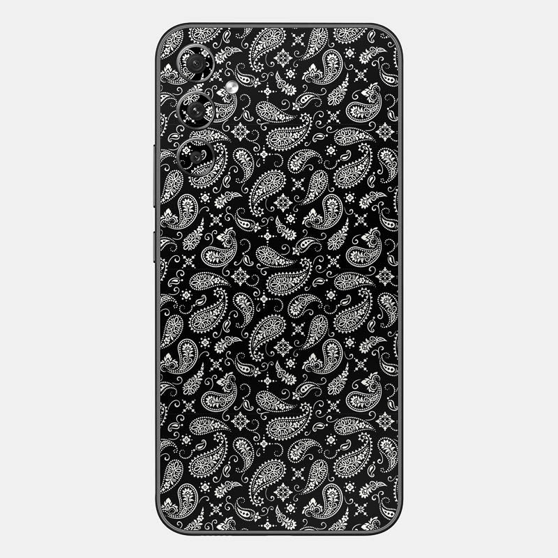 Black Paisley Glass Back