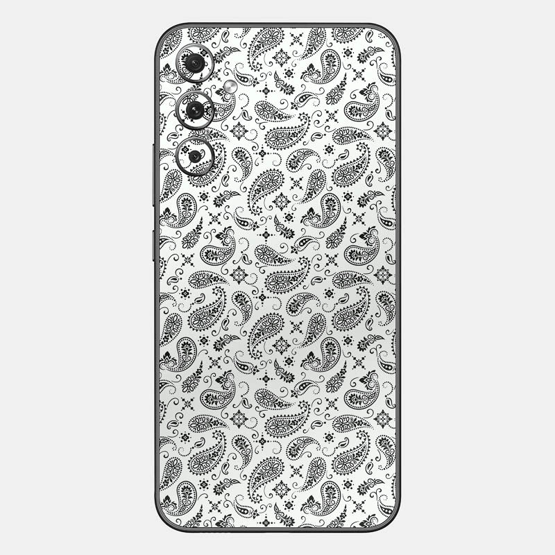 White Paisley Glass Back