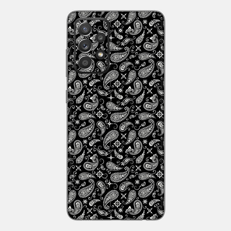 Black Paisley Glass Back