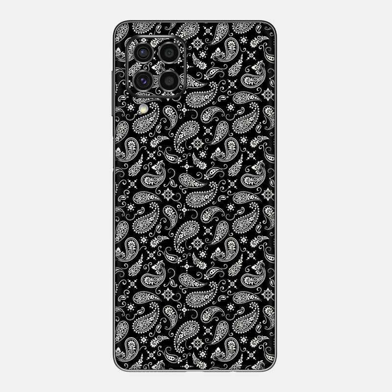 Black Paisley Glass Back