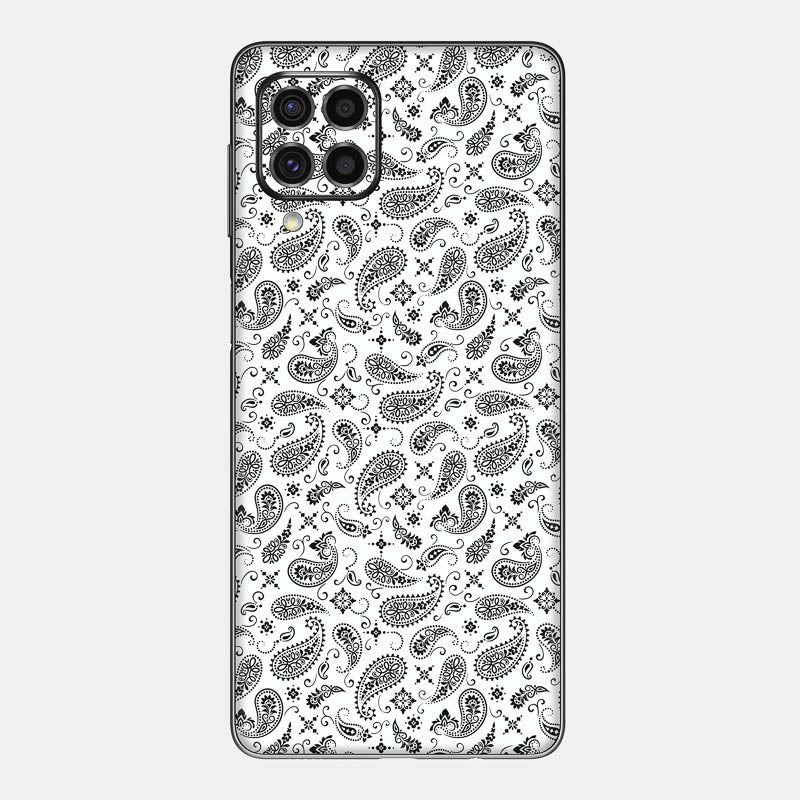 White Paisley Glass Back