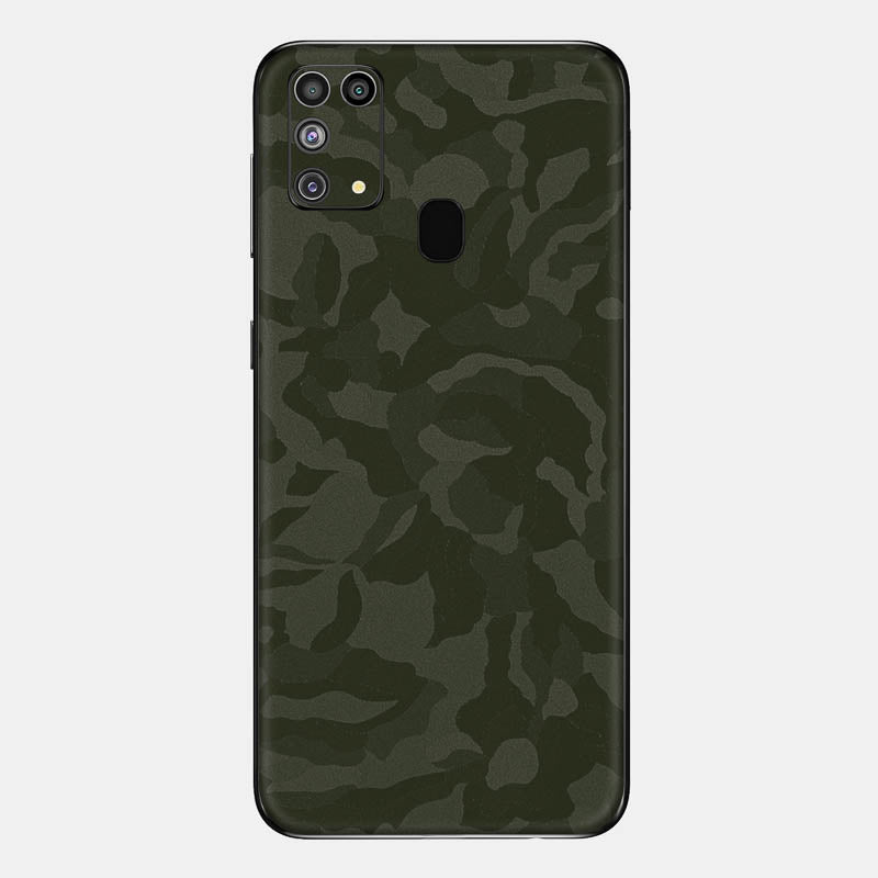 Green Camo Glass Back