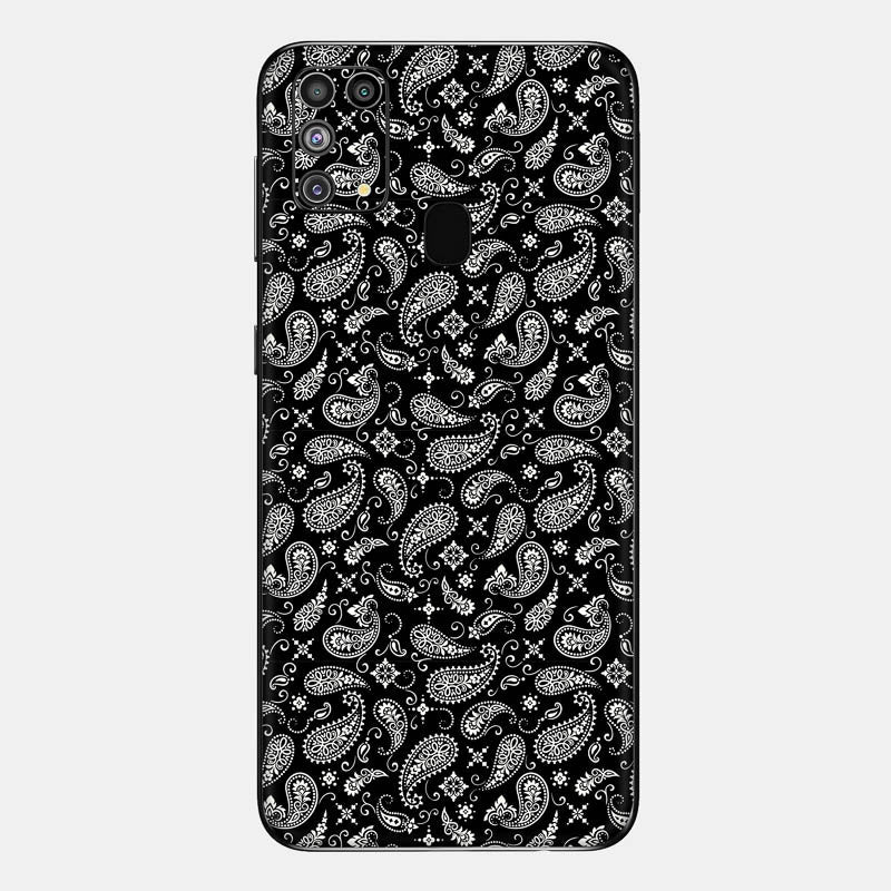 Black Paisley Glass Back