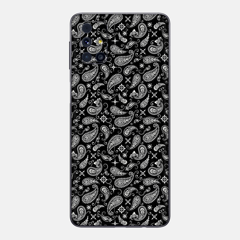 Black Paisley Glass Back