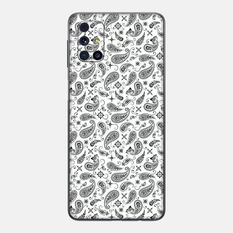 White Paisley Glass Back