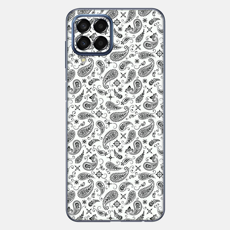 White Paisley Glass Back