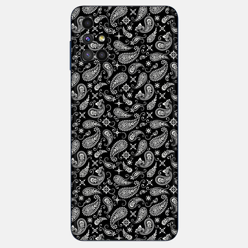 Black Paisley Glass Back