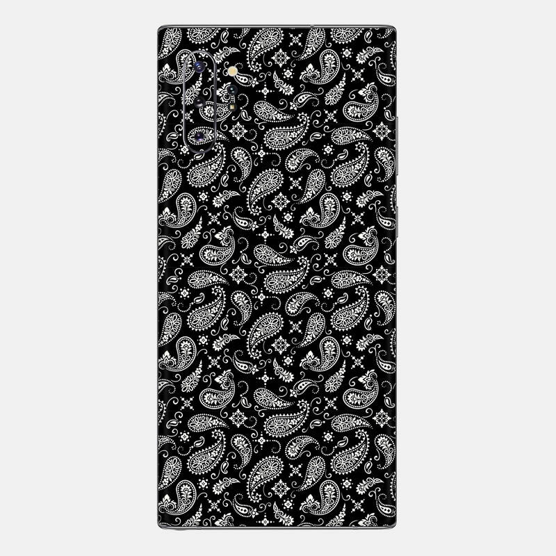 Black Paisley Glass Back