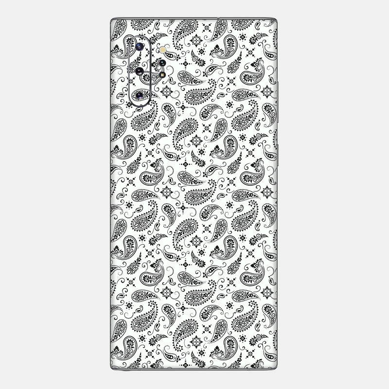 White Paisley Glass Back