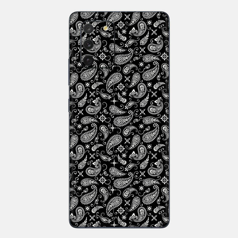 Black Paisley Glass Back