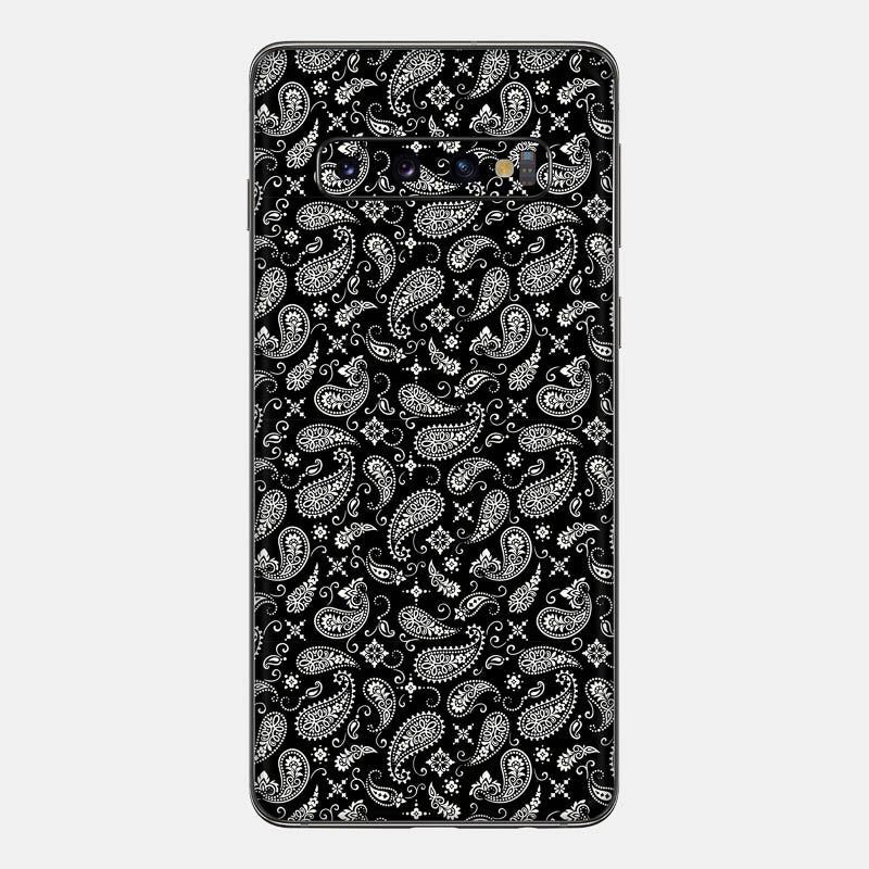 Black Paisley Glass Back