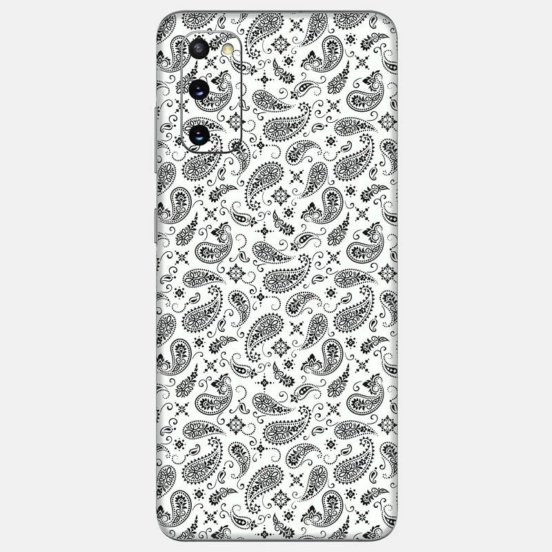 White Paisley Glass Back