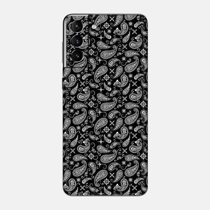 Black Paisley Glass Back