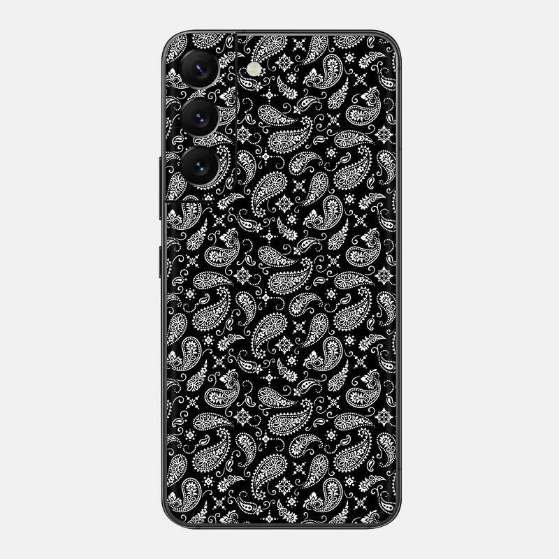 Black Paisley Glass Back