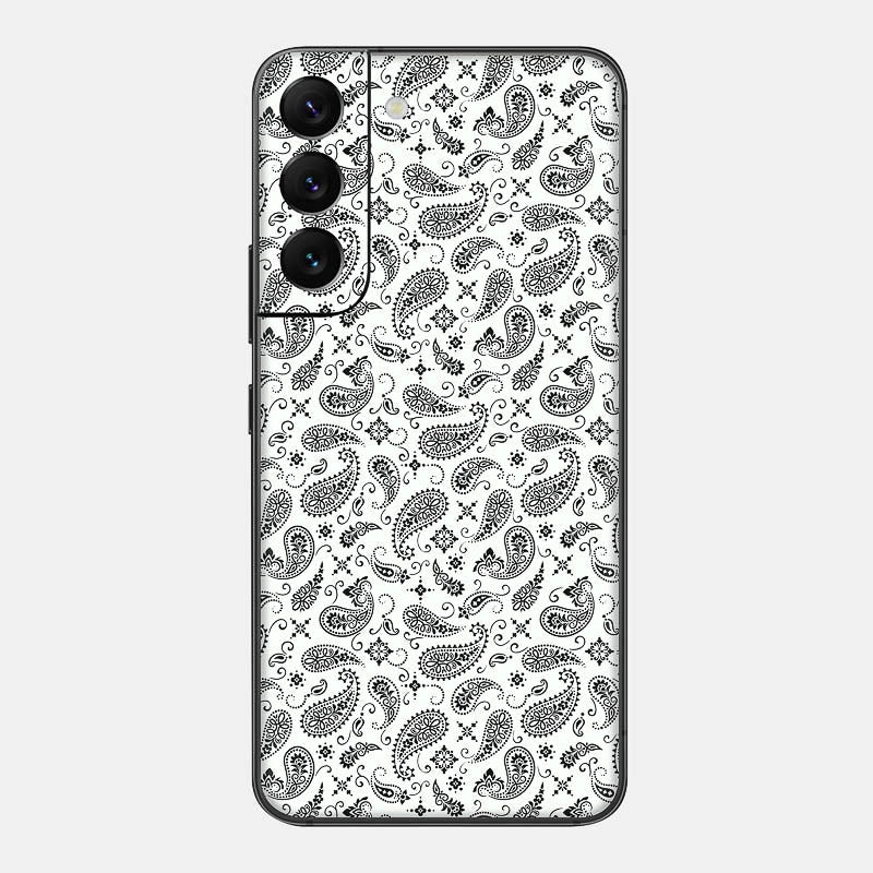 White Paisley Glass Back