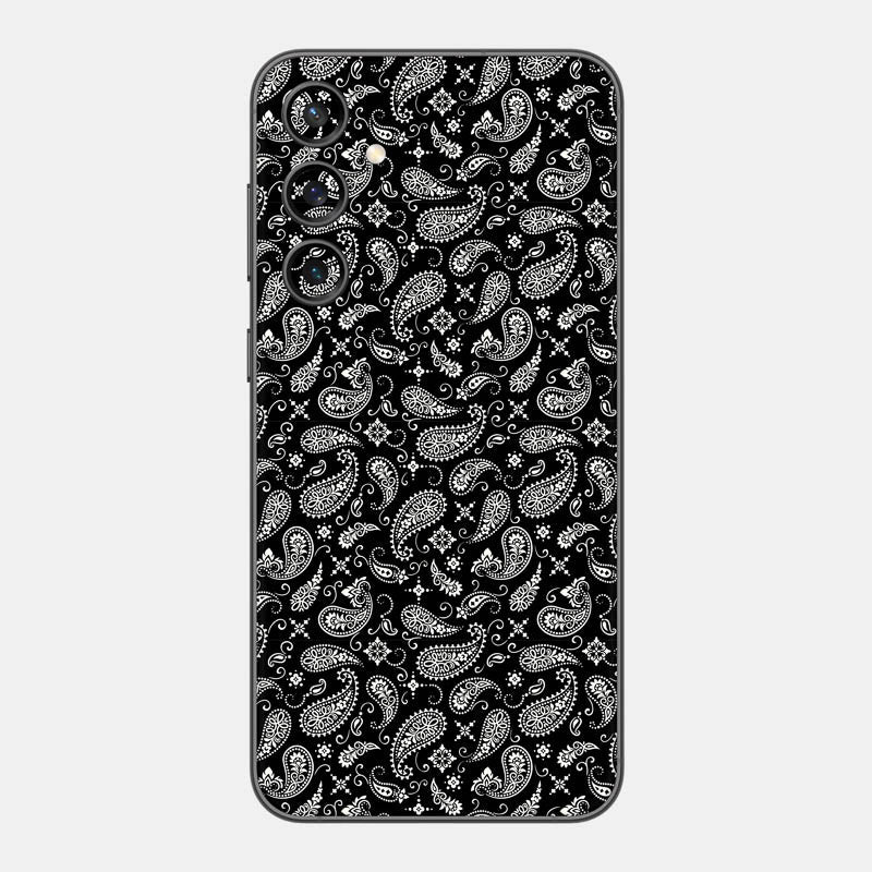 Black Paisley Glass Back