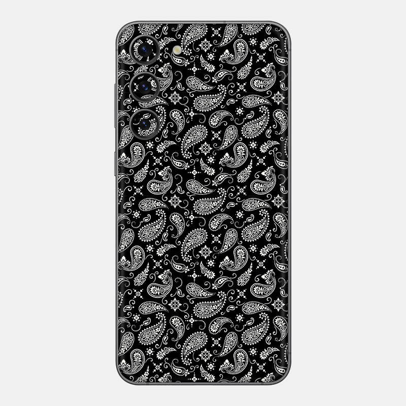 Black Paisley Glass Back