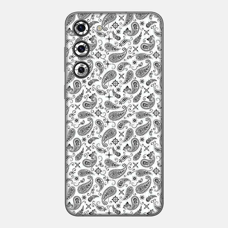 White Paisley Glass Back