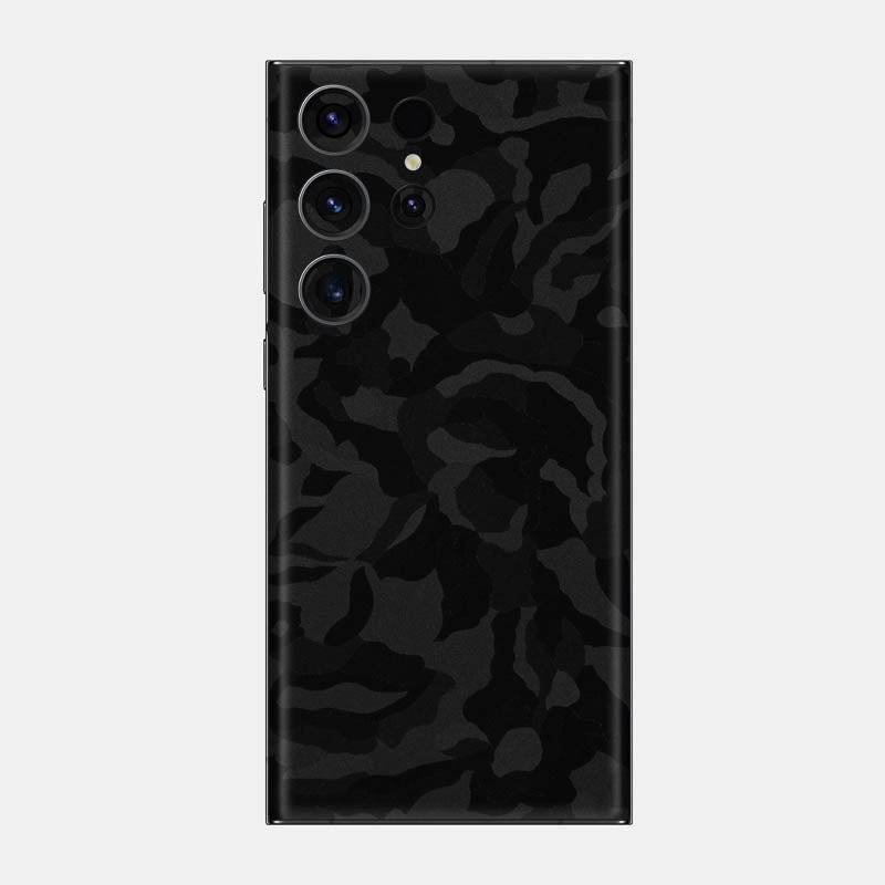 Black Camo Glass Back