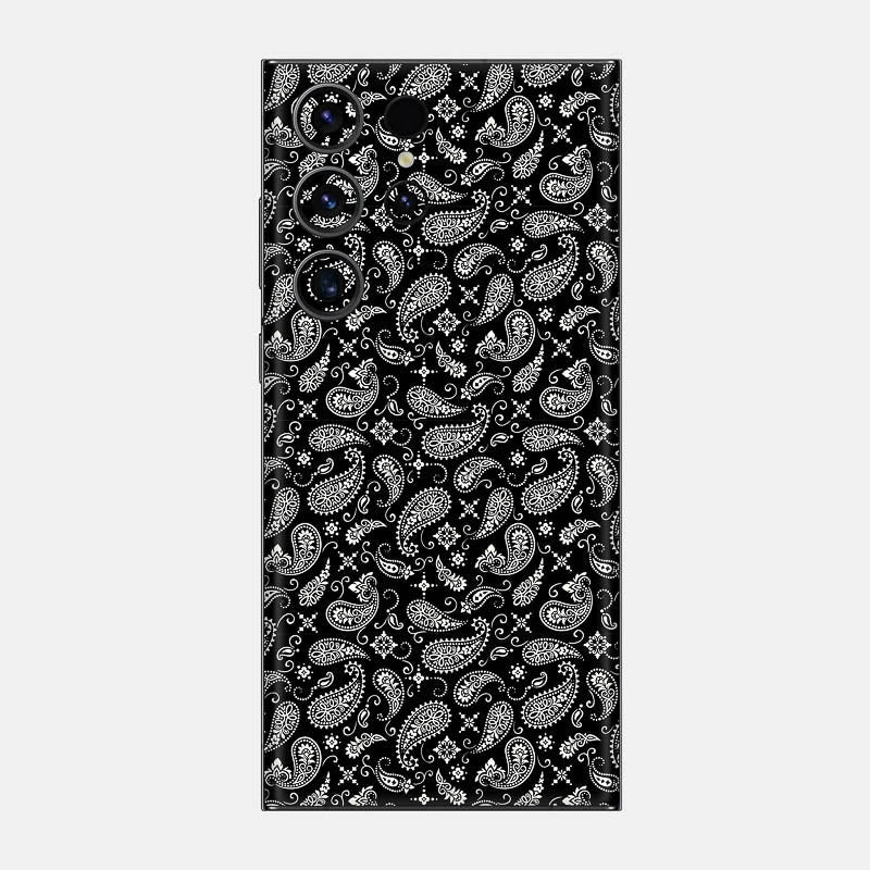 Black Paisley Glass Back