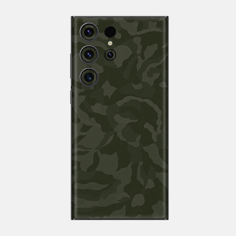 Green Camo Glass Back