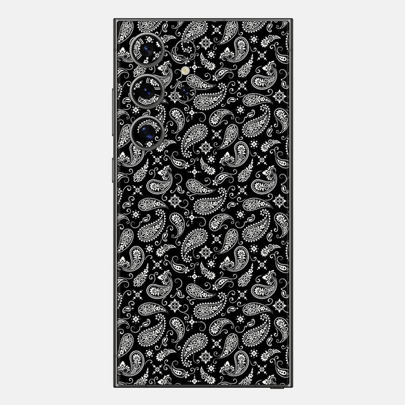 Black Paisley Glass Back