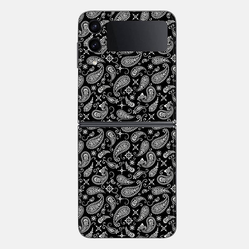 Black Paisley Glass Back