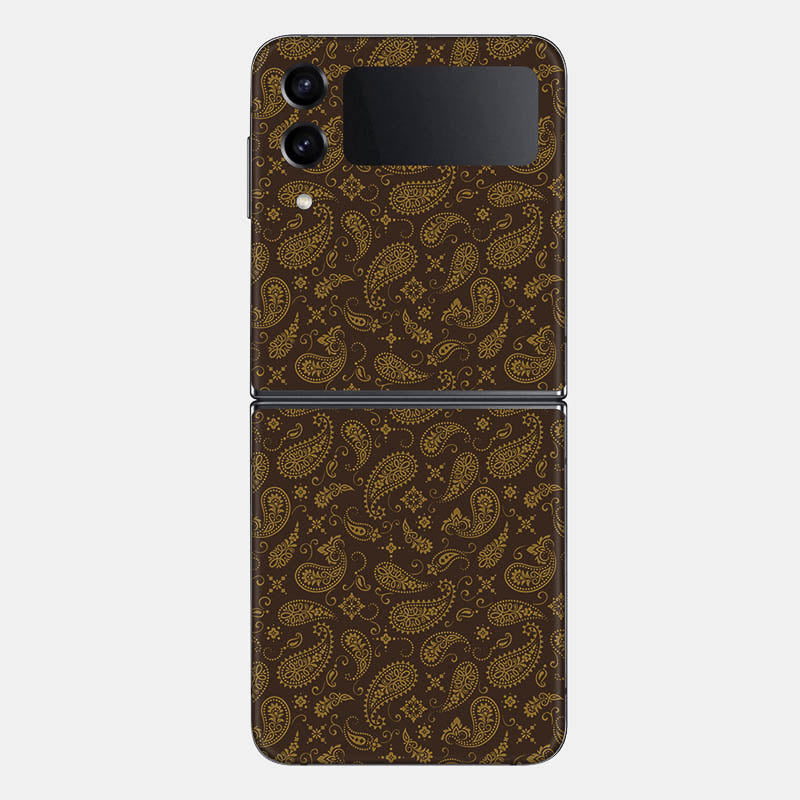 Brown Paisley Glass Back