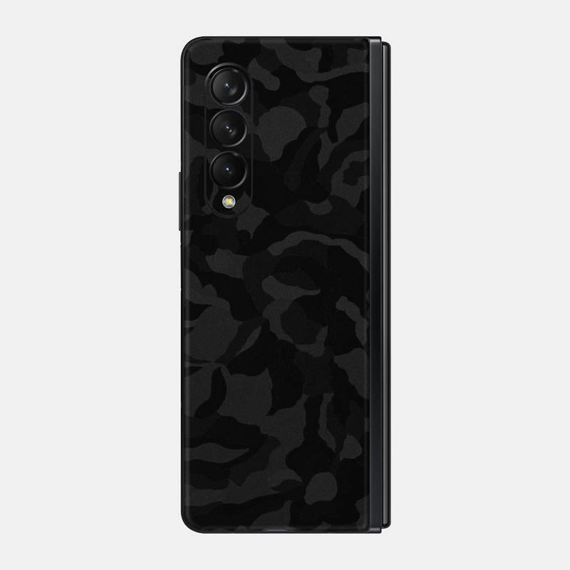 Black Camo Glass Back