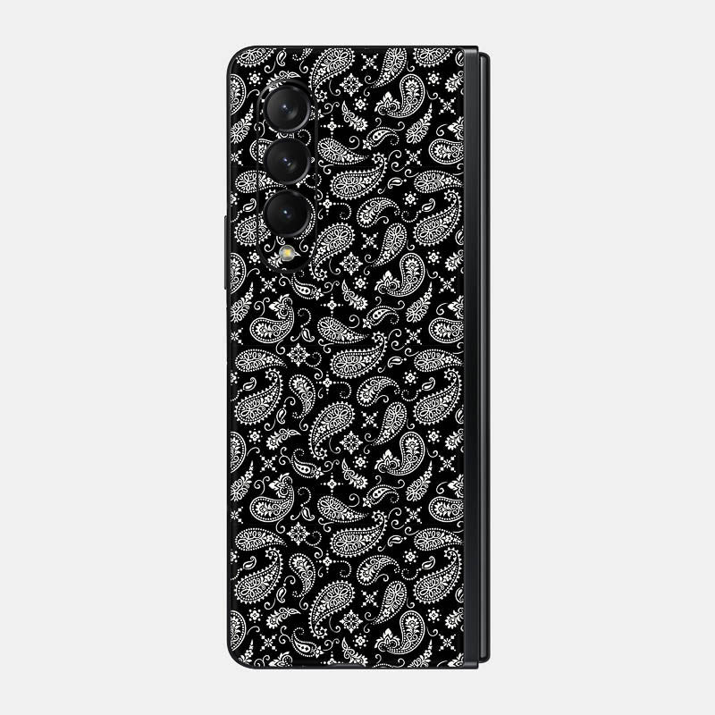 Black Paisley Glass Back