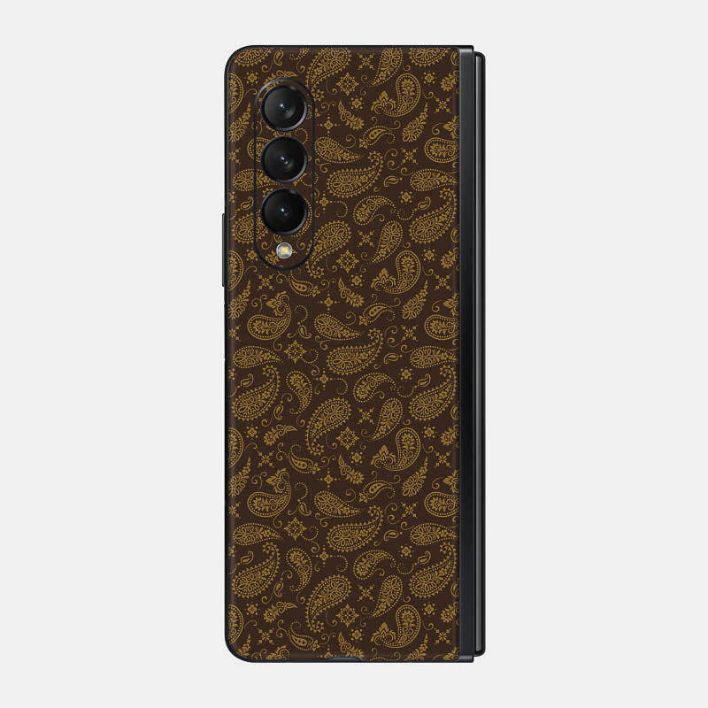 Brown Paisley Glass Back