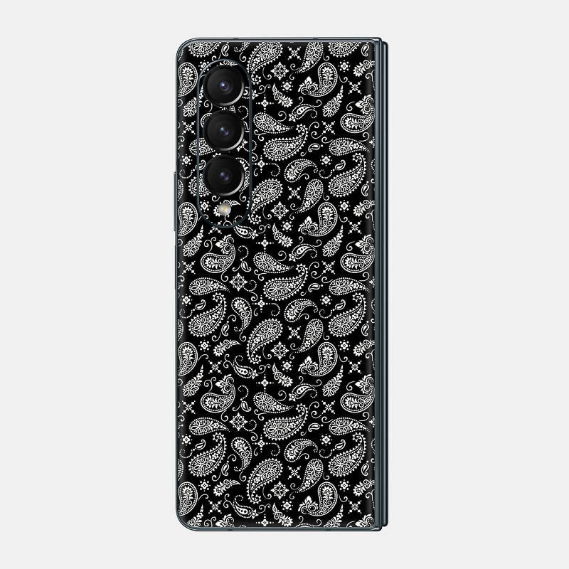 Black Paisley Glass Back