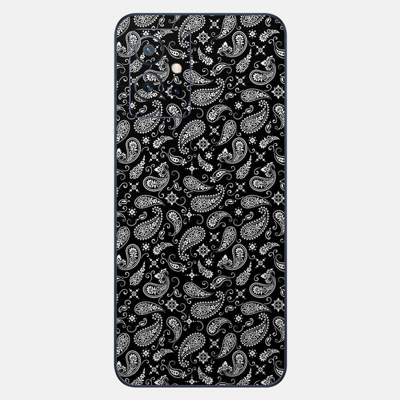 Black Paisley Glass Back