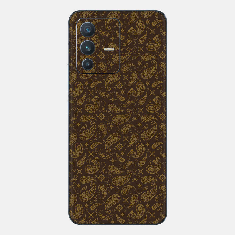 Brown Paisley Glass Back