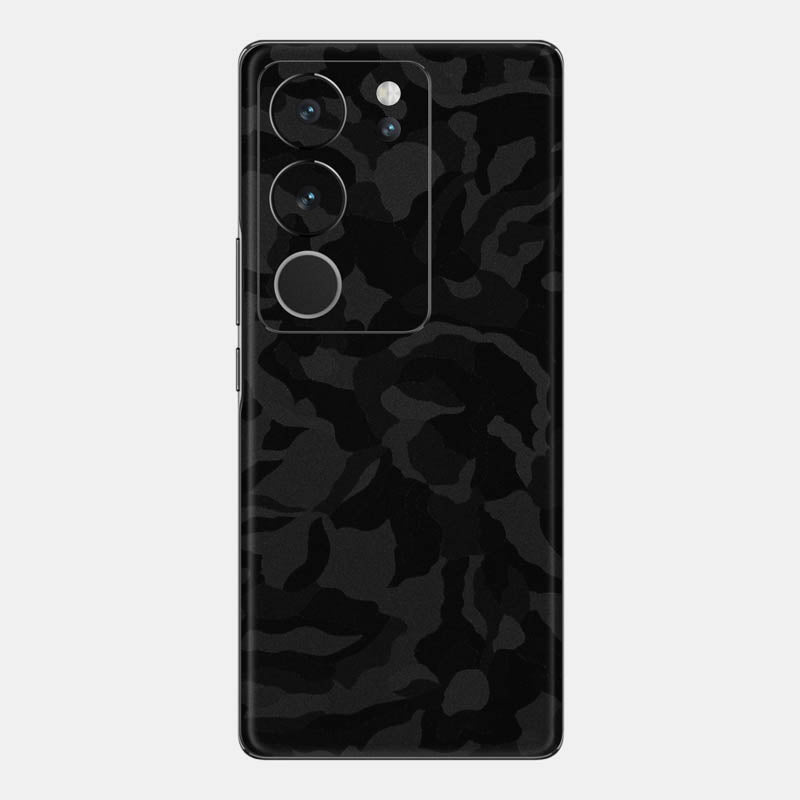 Black Camo Glass Back