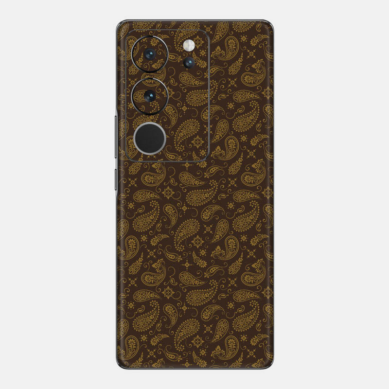 Brown Paisley Glass Back