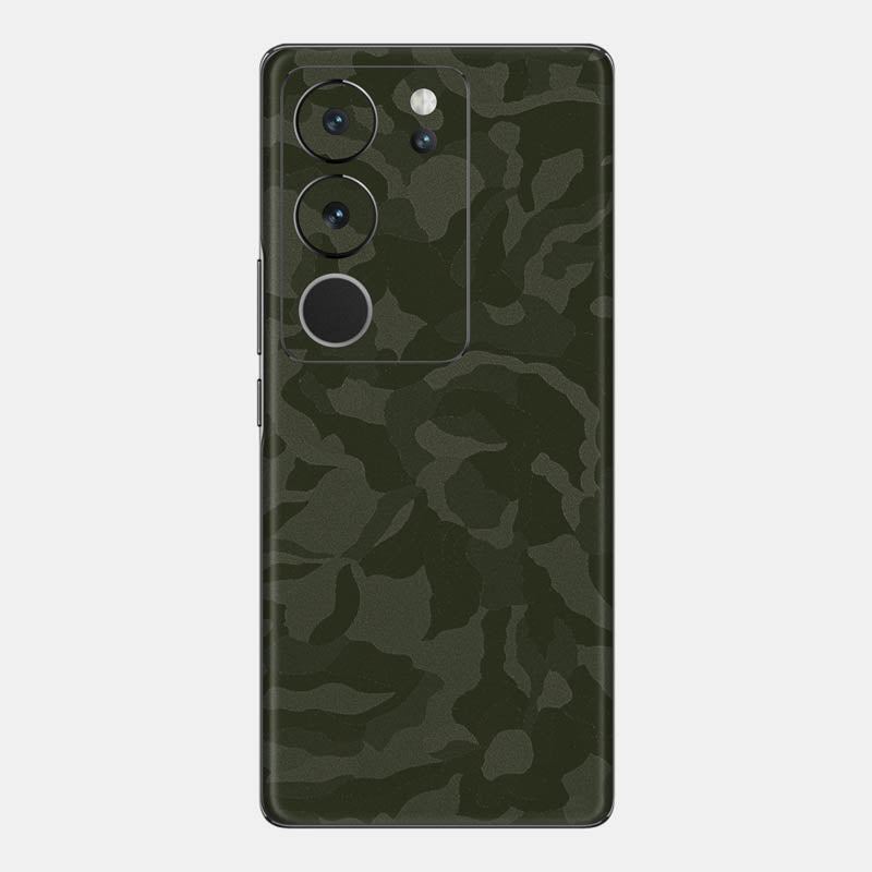 Green Camo Glass Back