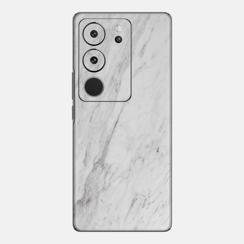 White Marble Glass Back