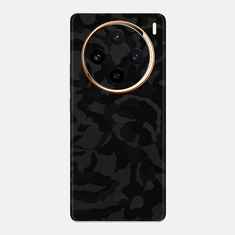 Black Camo Glass Back