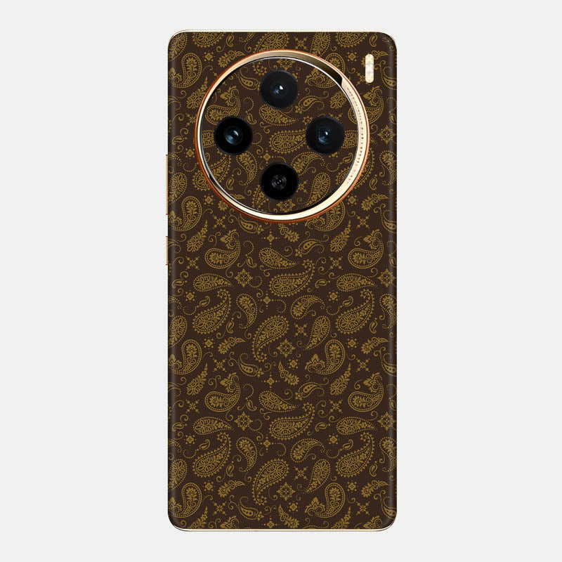 Brown Paisley Glass Back