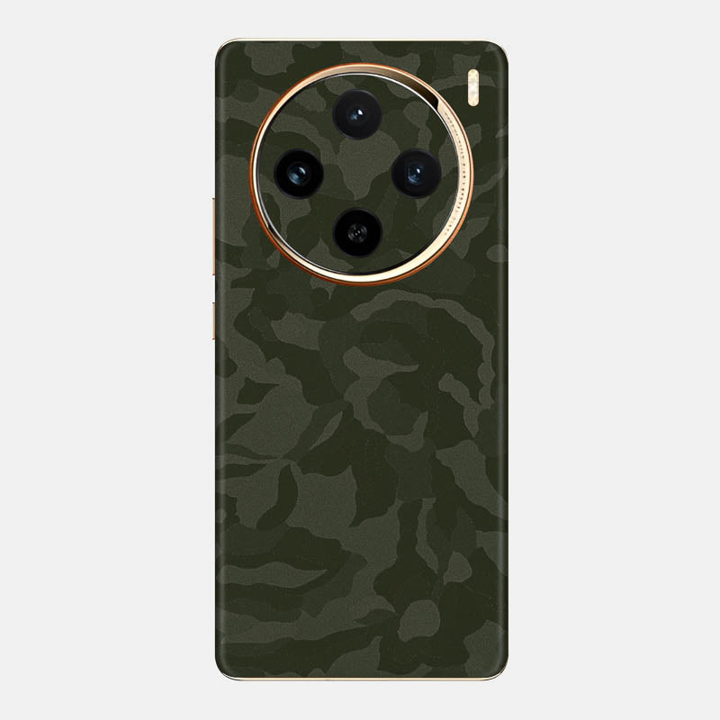 Green Camo Glass Back