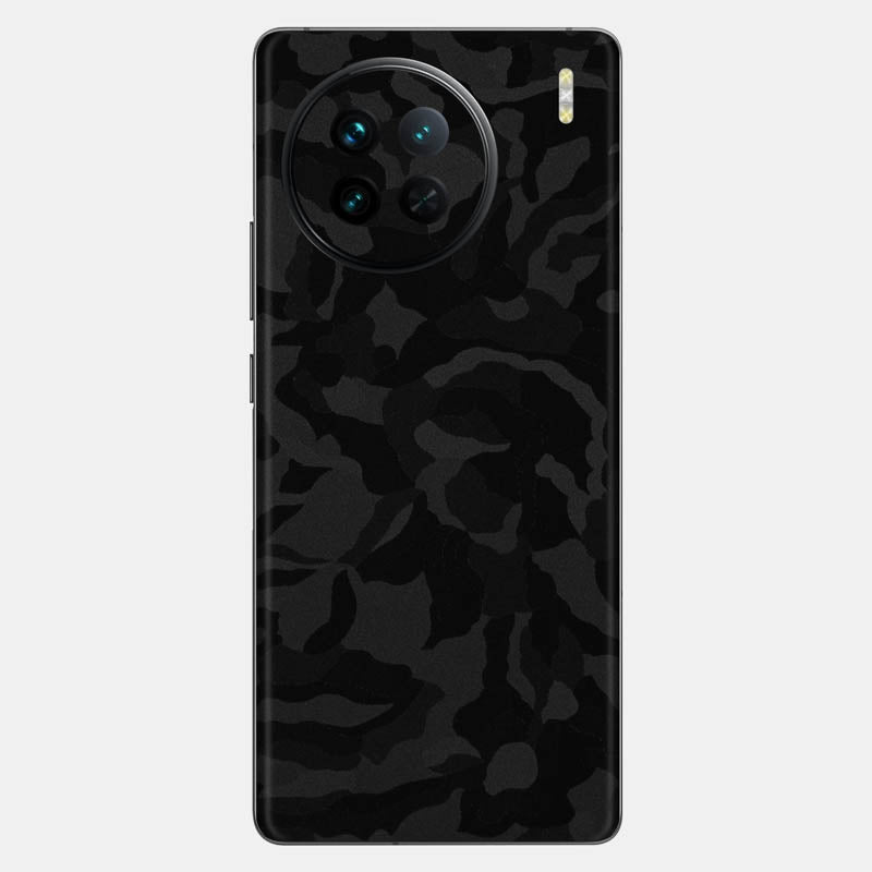 Black Camo Glass Back