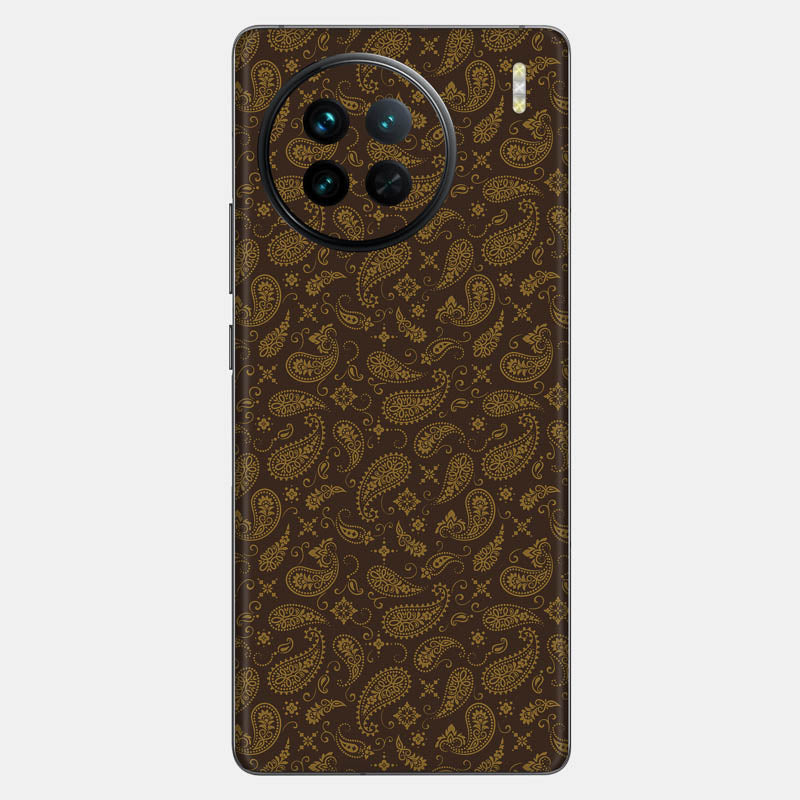 Brown Paisley Glass Back